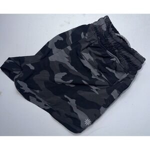 Athleta Girl All Play Camouflage Shorts Large 12 Black Gray 3"